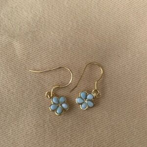 New Larimar Flower Earrings